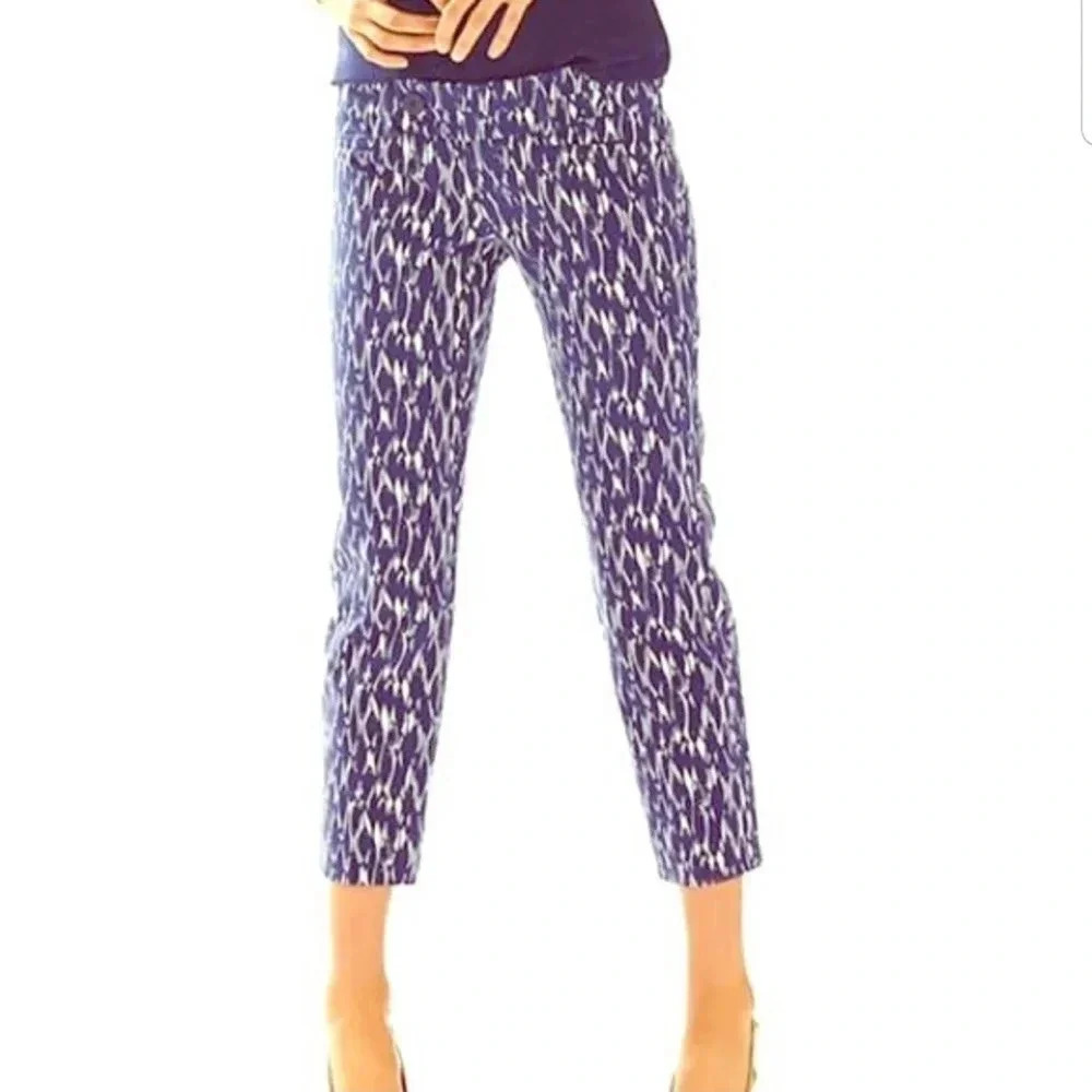 Lilly Pulitzer Sz 0 "New School" Crop Capri Pants